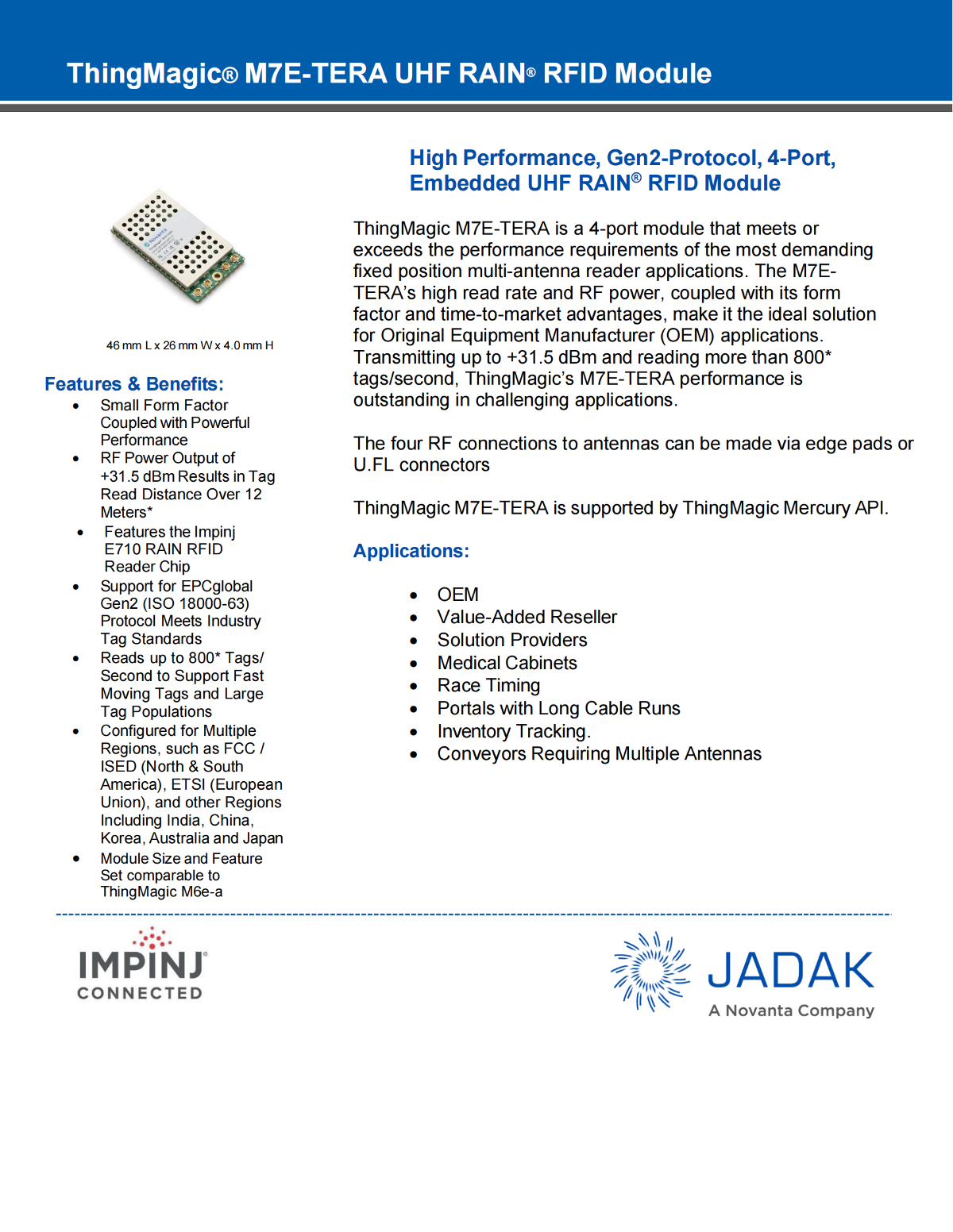 TERA超高频rfid模块