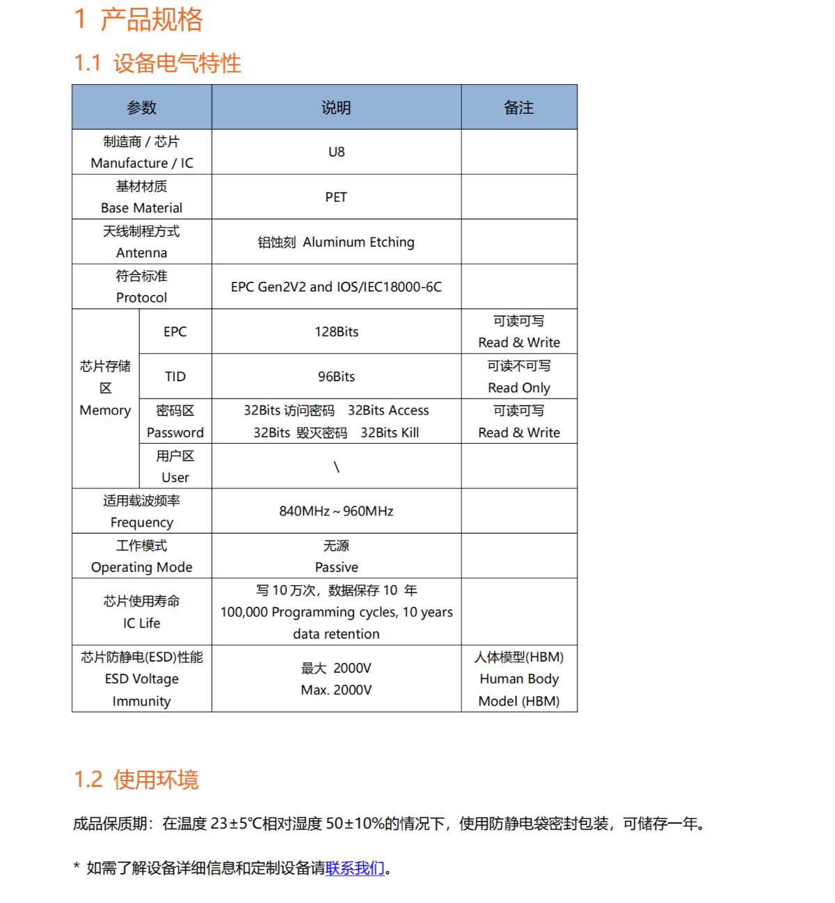 超高频RFID柔性抗金属标签